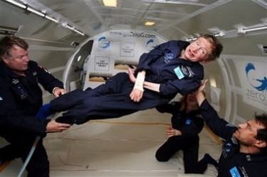 Stephen Hawking floating