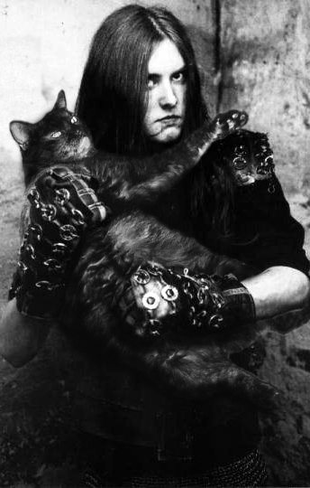 Varg Vikernes with a cat