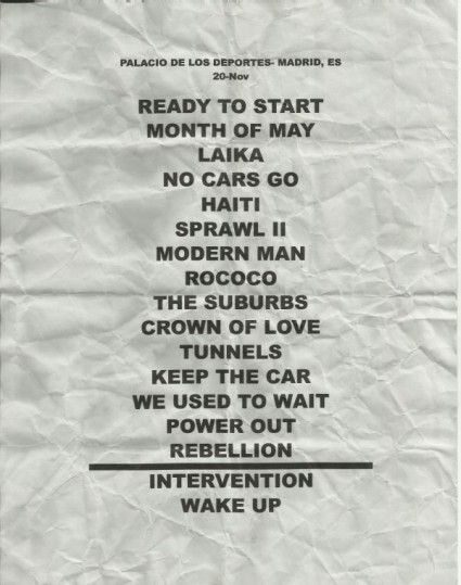 setlist Arcade Fire Madrid 2010