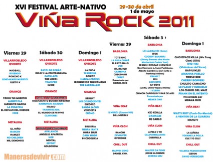 Cartel del Viña Rock 2011