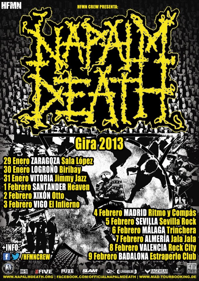 Napalm Death gira 2013